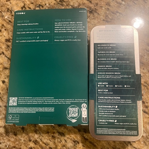 Ecotools Sea Gems eye brush set and monstera shaped makeup brush cleanser pad - Picture 4 of 7